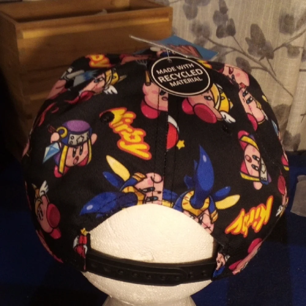 Bioworld Kids Black Kirby Pattern Snapback Hat with Pink, Blue & Yellow Accents
